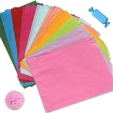 100 hojas de papel de seda, 21x30cm papel de embalaje, papel de seda de embalaje colorido, papel de seda para pompones, bricolaje y ocio creativo(10 colores)