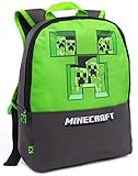 Minecraft Backpack Kids Pixel Creeper Breakthrough Gray School Bag One Size