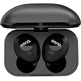 Amazon Brand - Eono Auriculares inalámbricos - Eonobuds4 Auriculares Bluetooth 5.2 - Cascos Inalambricos Bluetooth IPX7 Impermeable Inalambricos Deportivos con Estuche metálico de Carga(Negro)