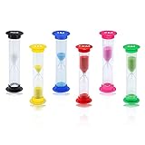 6 STK timeglasfarvetimer 30 sek / 1 minutter / 2 minutter / 3 minutter / 5 minutter / 10 minutter, urtimer, timeglas, timeglas til børn tandbørstning, hjemme, køkken