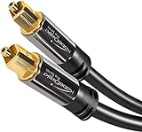KabelDirekt – 1m Cable Óptico TOSLINK Audio (Stereo Dolby Digital normal, DTS, Conector TOSLINK Macho a Conector TOSLINK Macho, negro), PRO Series