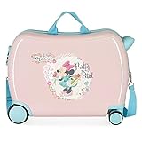 Disney Minnie Florals różowa walizka dziecięca 50x38x20 cm sztywny ABS boczny zamek szyfrowy 34L 1,8 kg 4-kołowy bagaż podręczny