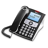SPC Elegance ID – Teléfono fijo sobremesa con pantalla iluminada, 2 memorias directas, agenda, identificador de llamadas, manos libres y señal luminosa de llamadas perdidas - Negro