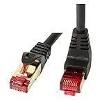BIGtec Ligawo - Cable de red Ethernet LAN (7,5 m, conector RJ45, compatible con CAT5, CAT5e, CAT6, CAT6a, CAT7), color negro