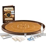 Masters Crokinole Tournament Board - Beech and Walnut (with Discs, Powder and Hanging Kit)