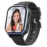 SEVGTAR 4G Smartwatch con Videollamada, Localizador Smart Watch GPS, con Imagen y Chat de Voz, Reloj Inteligente Podómetro Caloría Música WIF Bluetooth SOS, Apto para Niños Mayores de 5 años, Negro