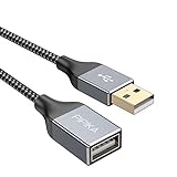 Cable Alargador USB 2.0 [3M] Cable Extension USB Tipo A Macho A Hembra Alta Velocidad 5 Gbps para Impresora,Ratón,Teclado,Hub,Pendrive,Mando de PS3,VR Gafas,Disco Externo,Ordenador y Otros