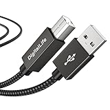 DigitalLife MIDI-A100-II | USB zu B MIDI Interface Converter Kabel für MIDI Musikinstrumente - 1m, Nylon, Metall