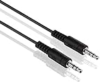 HDSupply AC010-015 Cable de conexión de audio estéreo de 3,5 mm macho a 3,5 mm macho, diseño delgado, 1,50 m, negro