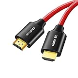 ANNNWZZD 8K Cable HDMI 2.1 Ultra HD Cable HDMI 10M (Rojo), Real 8K Support 48Gbps 8K(7680x4320)@60Hz 4K@120Hz Dolby Vision HDCP2.2 HDR 4:4:4 eARC PC