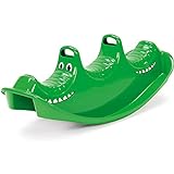 Dantoy 3 Persons Rocker and Seesaw, Durable Plastic with 3 Seats and Made in Denmark – Green Crocodile
