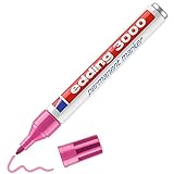 edding 3000 marcador permanente - rosa - 1 rotulador - punta redonda 1,5-3 mm - indeleble de secado rápido - resistente al agua y a los borrones - cartón, plástico, madera, metal, tela - universal