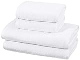 Amazon Basics - Juego de 4 toallas de secado rápido, 2 toallas de baño y 2 toallas de mano - Blanco