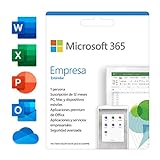 Microsoft 365 Empresa Estándard, Suscripción annual, una licencia, incluye aplicaciones de Office instaladas en 5 teléfonos, 5 tabletas, 5 PCs o equipos Mac, 1 persona | Windows, iOS, Android | Box