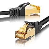 SEBSON Cable de Red Ethernet 15m Cat 7, LAN Patch Cable, 10Gbps, S-FTP apantallado, Conector RJ45 para Router, Ordenador, Módem, TV