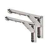 ONEVER 1 par de soportes de estante plegables Soporte de estante plegable de acero inoxidable de alto rendimiento para el soporte de bricolaje de escritorio