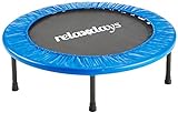 Relaxdays Fitness Trampolin - Cama elástica trampolín de Gimnasio, 91-96 cm de diámetro, Carga máxima 100 Kg, Color Negro y Azul