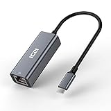ICZI Adaptador USB C a Ethernet, Adaptador de Red USB C a RJ45 Gigabit Ethernet LAN Tarjeta de Red 1000 Mbps Compatible con Macbook Pro/Air y Más Dispositivos USB-C