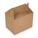 ONLY BOXES, Caja Picnic Maxi de Cartón Kraft, Caja para Fiestas - Comidas - Restaurantes, 24x16x18, 10 Unidades