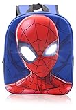 Marvel Spiderman Mochilas Escolares para Niños, Mochila Escolar Diseño 3D con Ojos Que se Iluminan, Mochila Infantil para Colegio Deporte, Regalos para Niños