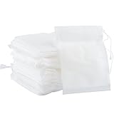 Naler 100 bolsas de filtro de té, desechables de tela no tejida, bolsas sueltas, color blanco, 7 x 9 cm
