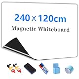 JOMUSAGA Magnetic Whiteboard Roll, 240 * 120cm ກາວກະດາດກະດາດກະດາດກະດາດກະດາດສີຂາວ, ກະດານຂາວທີ່ເຫມາະສົມສໍາລັບເດັກນ້ອຍ / ຄອບຄົວ / ຫ້ອງການ, ມີເຄື່ອງຫມາຍໃສ່ກະດານຂາວ, ຢາງລົບ, ແມ່ເຫຼັກ