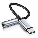 Esiposs USB C to 3,5mm Jack Adapter, Type-C Jack 3,5mm Audio Headphone Adapter, USB C to Connector with DAC Chipset for Samsung Galaxy, iPad Pro, Xiaomi, MacBook (ສີເງິນ)