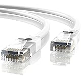 Mr. Tronic 35m Cable de Red Ethernet Latiguillo | CAT6, AWG24, CCA, UTP, RJ45 (35 Metros, Blanco)