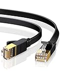 UGREEN Cable de Red Cat 7, Cable Ethernet Network LAN 10000Mbit/s con Conector RJ45 (10 Gigabit, 600MHz, Cable FTP) para PS5, Xbox X/S, PC, Compatible con Cat 6, Cat 5e, Cat 5, Cable Plano(3 Metros)