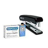 Rapesco PSE000AS Pocket Stapler tare da 1000 10/4 mm Staples, Ƙarfin don zanen gado 12, Launuka iri-iri