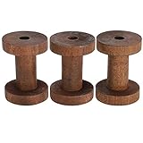 3 piezas bobinas de madera carretes vacíos bobinas de madera inacabadas bobinas de alambre para tejer artesanías de bricolaje rollo de cable