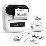 Phomemo M220 Imprimante d'étiquettes Bluetooth portable pour étiquettes thermiques de 3 pouces, dispositif d'étiquetage de code-barres auto-adhésif, maison, pour Android et iOS, blanc