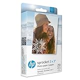 HP Sprocket Papel fotográfico adhesivo premium de ZINK de 5 x 7.6 cm (20 hojas) Compatible con las impresoras fotográficas HP Sprocket