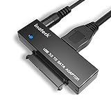 Inateck USB 3.0 a SATA Adaptador Convertidor para 2.5/3.5 Pulgadas Disco Duro HDD SSD con 12V/2A Fuente de Alimentación, Negro