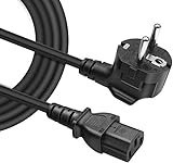 BERLS Cable de Alimentación IEC320 C13 para Dispositivos Frescos Impresora, PC, Cable Alimentacion Ps4，Radio Cassette，Monitor, Televisión, Enchufe Horno Y Vitro，Proyector, 3 Pines, Negro, 1.5m