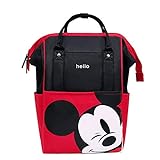 Craftsboys Bolsa de pañales Mochila para maternidad/pañales, bolsa de bebé, bolsa de viaje de Mickey Mouse, bolsa de enfermería, bolsa de cuidado de bebé (rojo)