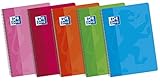 Oxford Classic - Pack de 5 cuadernos A5, Tapa Blanda, Cuadrícula 4x4, Colores surtidos