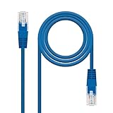 NanoCable 10.20.0400-BL - Cable de red Ethernet RJ45 Cat.6 UTP AWG24, 100% cobre, Azul, latiguillo de 0.5mts