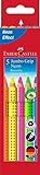 Faber-Castell 110994 - Lápices de colores (5 unidades, gruesos, agarre ergonómico), colores neón