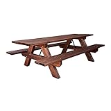 ESTRUCMADER - Have-picnicbord i træ 245 cm, til 10 personer, kirsebærfarve