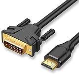 GuangDa HDMI a DVI Cable DVI to HDMI Adaptador Convertidor de Vídeo para Ordenador,Monitor, HDTV, Chromebook,Proyector,Conmutador VGA 1080P, Roku, Xbox y más(1.5m)