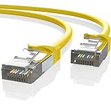 Mr. Tronic 50m Cable de Red Ethernet Latiguillo | CAT7, SFTP, CCA, RJ45 (50 Metros, Amarillo)
