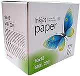 Papel fotográfico PrintPro de Colorway brillante, 230g, 500 hojas, 10x15, secado instantáneo, resistente al agua, para todas las impresoras de inyección de tinta