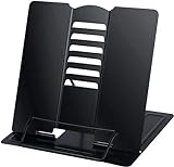 I-PIQIUQIU Metal Book Stand, i-Reading Stand ene-6 Adjustable angles (Black)