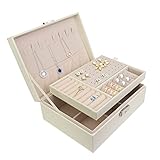 talifoca Women's Jewelry Boxes, 2 Layers PU Leather Jewelry Organizer Box, Jewelry Organizer for Earrings, Rings, Earrings, Bracelets and Necklaces