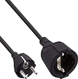 Intos - Cable alargador schuko (3 m), Color Negro 1 Pieza