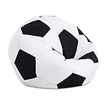 Textilhome - Balón PUF de Futbol Pelota de Puff, 90cm Diametro. Divertido, Resistente, Doble repunte.