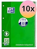 Oxford 100050405 - Cuaderno de espiral (para zurdos, 10 unidades, cuadriculado, 80 hojas, A4, 90 g/m²)