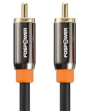 FosPower Cable de Audio RCA (0,9m/3ft) RCA Macho a RCA Macho [24K Oro Chapado Conectores] Premium S/PDIF Digital Audio Coax Cable