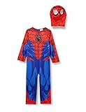 Rubies Disfraz Spiderman Clásico para niño, con máscara de tela y detalles impresos Oficial de la Película El Hombre Araña Disfraz original para halloween, navidad, carnaval y cumpleaños
